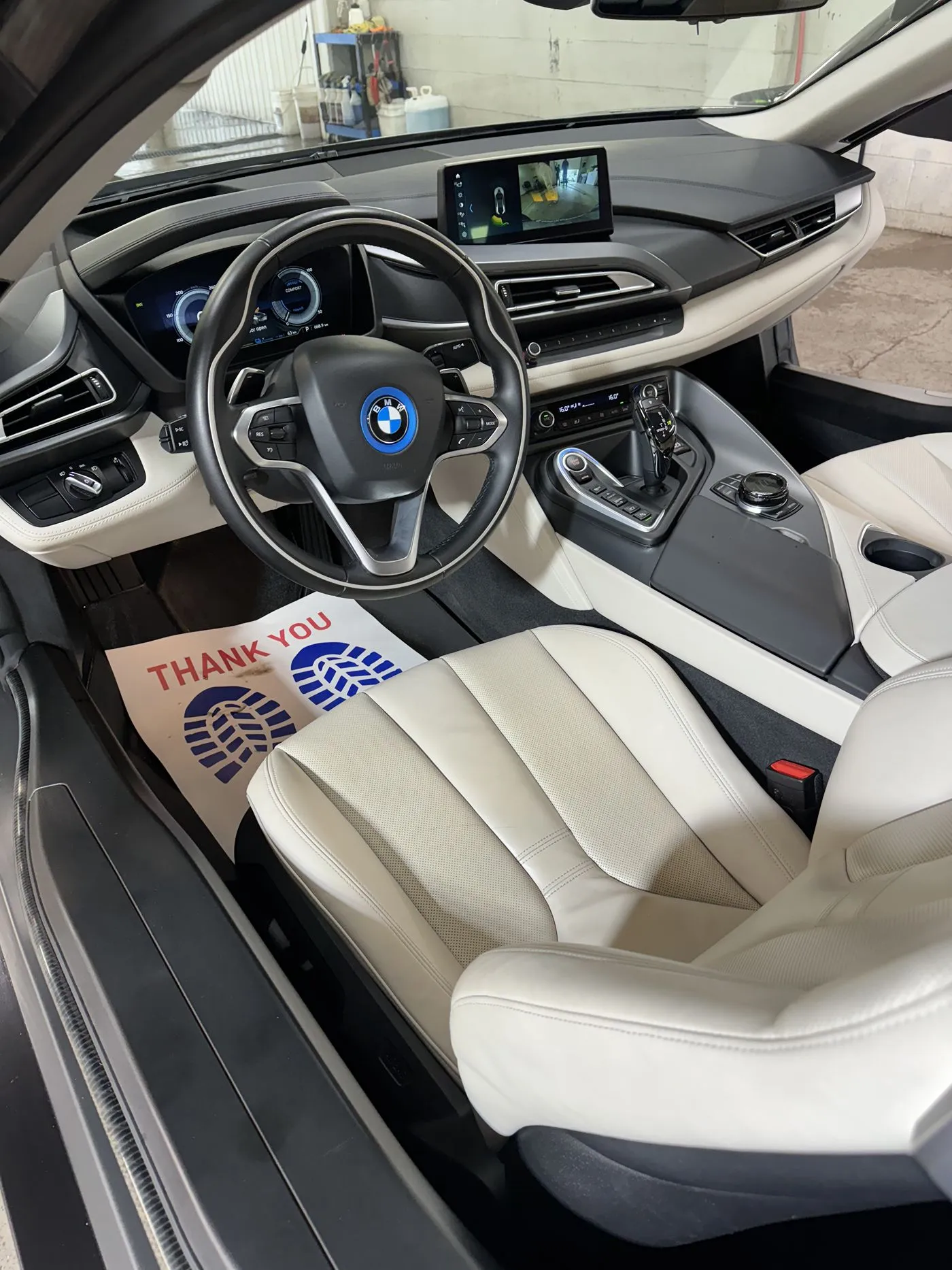 BMW i8 interior after detailing