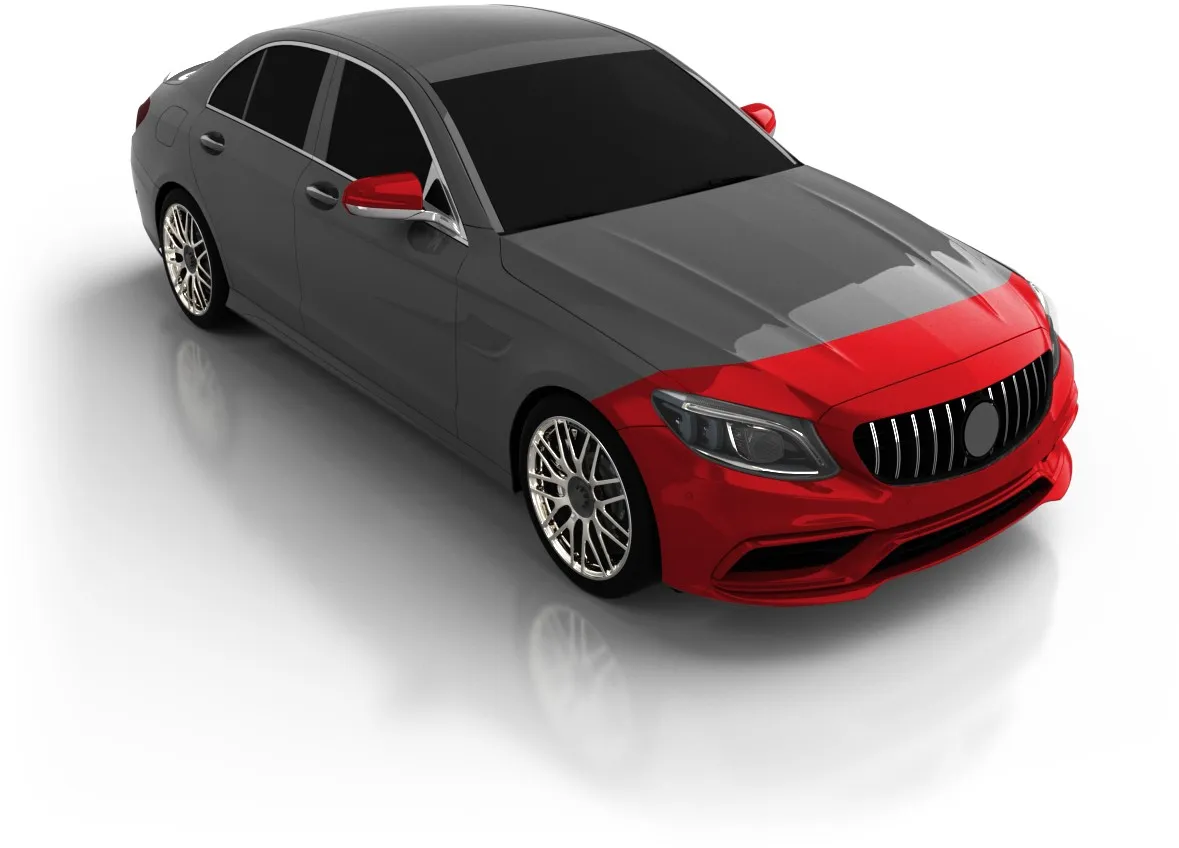 Partial front end PPF coverage diagram